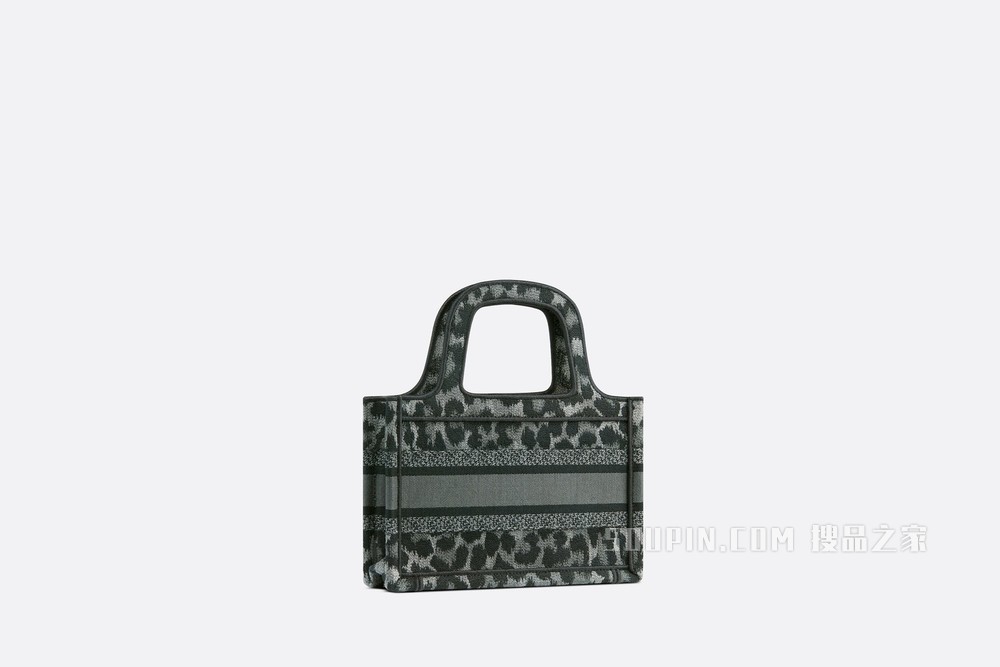 迷你 Book Tote 手袋 灰色 Mizza 图案刺绣