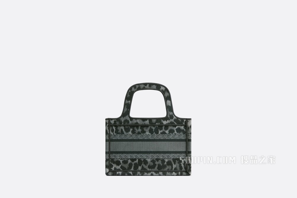 迷你 Book Tote 手袋 灰色 Mizza 图案刺绣