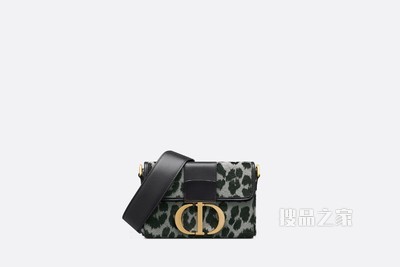 30 Montaigne 箱型手袋 灰色马毛牛皮革 Mizza 图案
