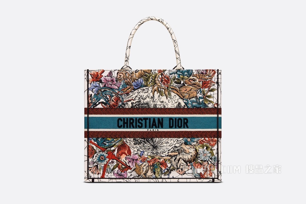 Book Tote 手袋 奶白色款式多色 Dior 星座刺绣