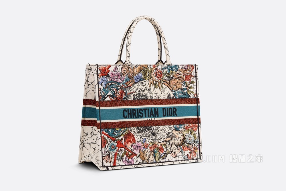 Book Tote 手袋 奶白色款式多色 Dior 星座刺绣