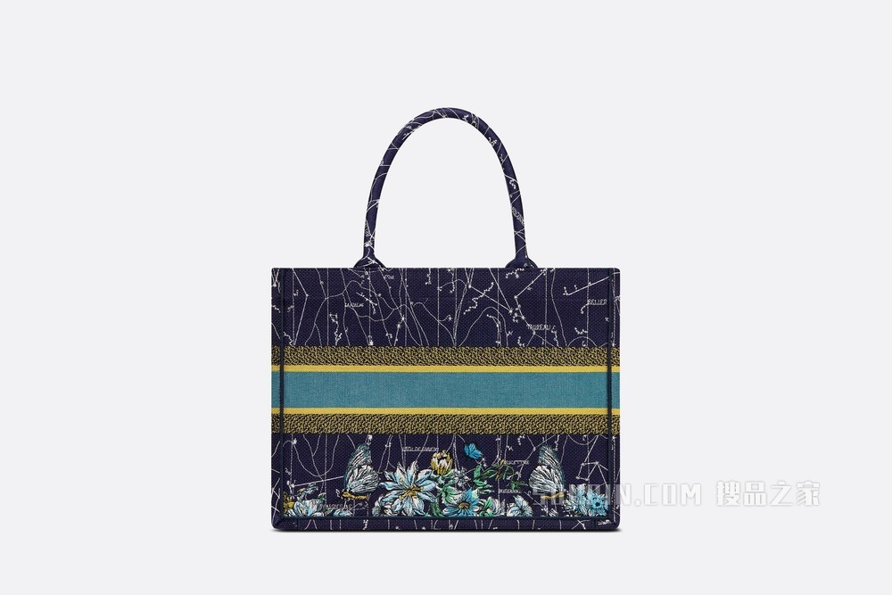 小号 Book Tote 手袋 蓝色 Dior 星座刺绣