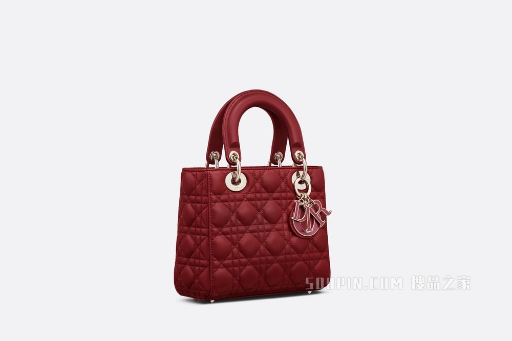 Lady Dior My ABCDior 手袋 砖红色羊皮革藤格纹