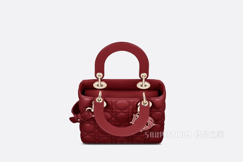Lady Dior My ABCDior 手袋 砖红色羊皮革藤格纹