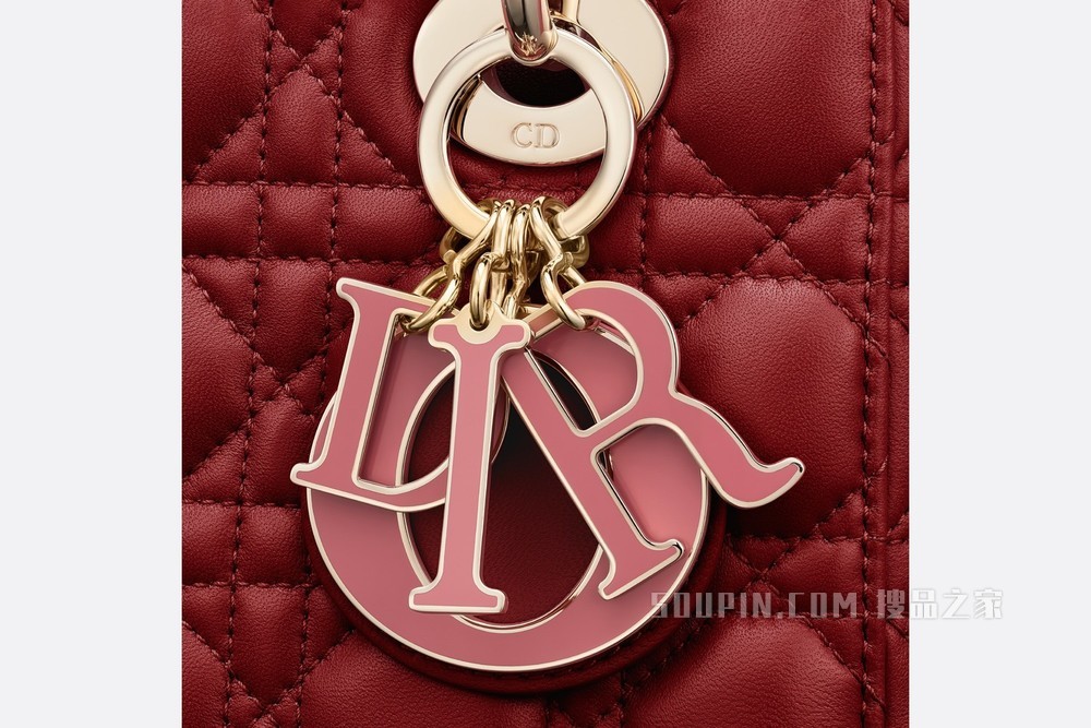 Lady Dior My ABCDior 手袋 砖红色羊皮革藤格纹