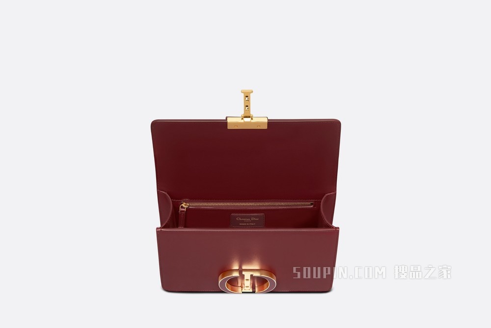 30 Montaigne 手袋 砖红色光面牛皮革