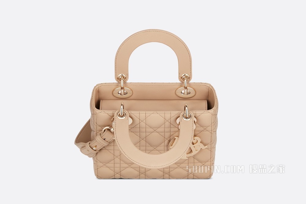 Lady Dior My ABCDior 手袋 米色羊皮革藤格纹