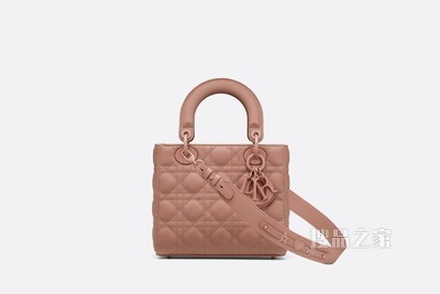 Lady Dior My ABCDior 手袋 绯红色哑光牛皮革藤格纹