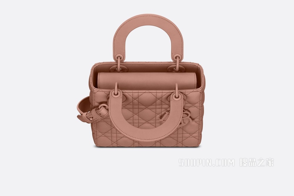 Lady Dior My ABCDior 手袋 绯红色哑光牛皮革藤格纹