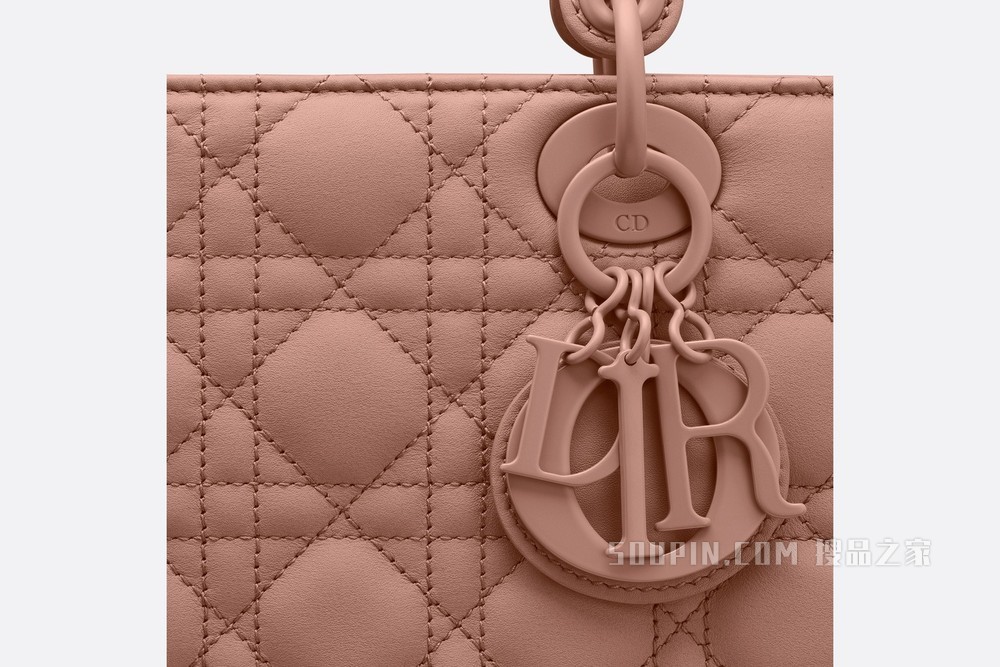 Lady Dior My ABCDior 手袋 绯红色哑光牛皮革藤格纹