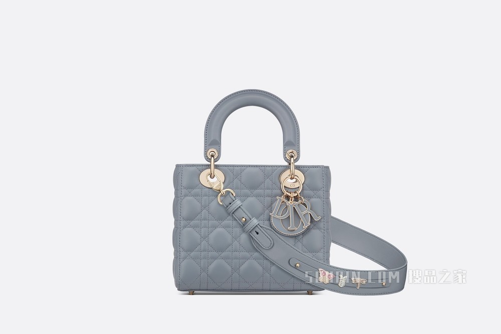 Lady Dior My ABCDior 手袋 天蓝色羊皮革藤格纹