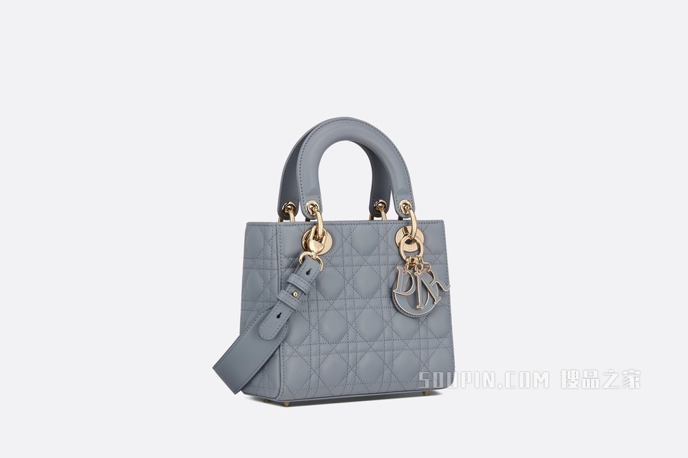Lady Dior My ABCDior 手袋 天蓝色羊皮革藤格纹
