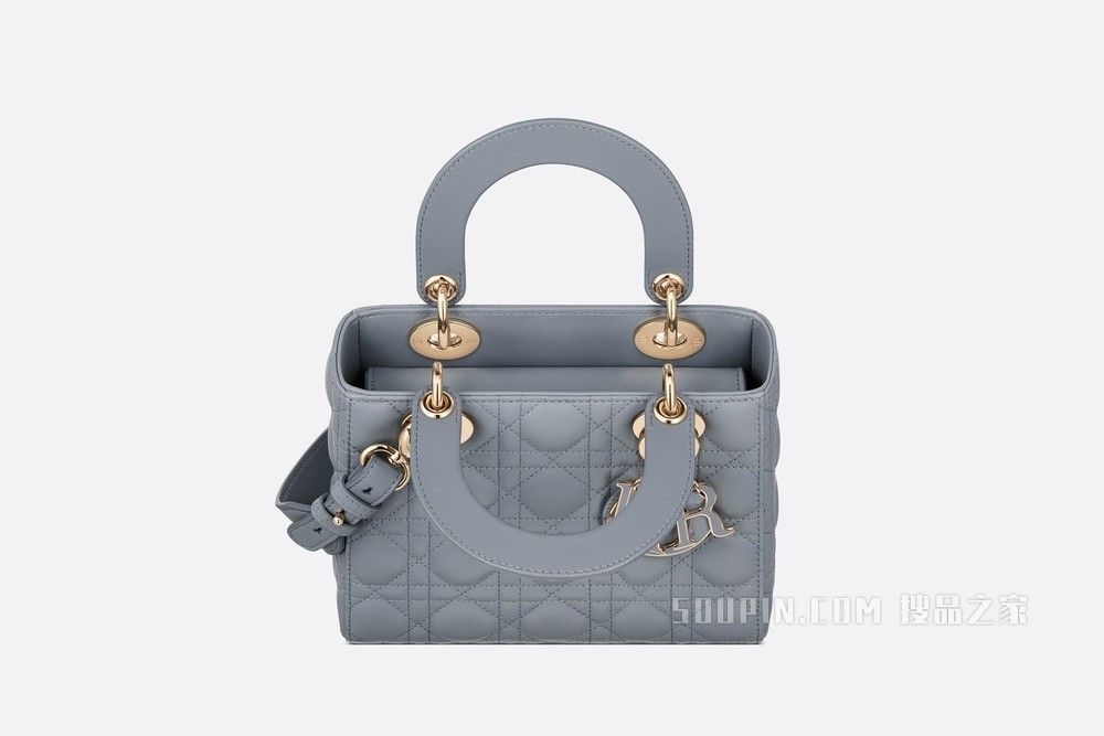 Lady Dior My ABCDior 手袋 天蓝色羊皮革藤格纹