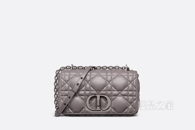 中号 Dior Caro 手袋 灰色牛皮革绗缝超大藤格纹