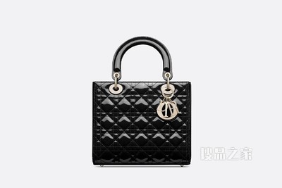 DIOR/迪奥】中号Lady Dior 手袋黑色羊皮革藤格纹M0565PNGE_M900