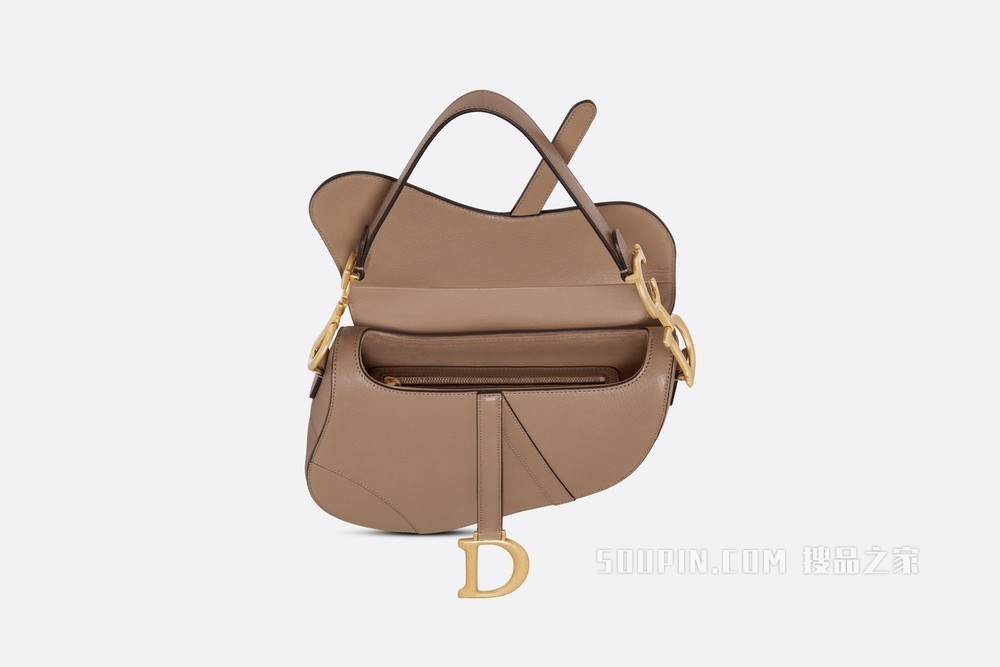 马鞍包 暖灰褐色羊皮革