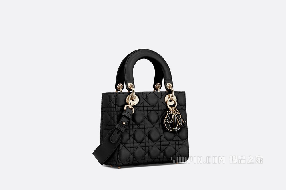 Lady Dior My ABCDior 手袋 黑色羊皮革藤格纹