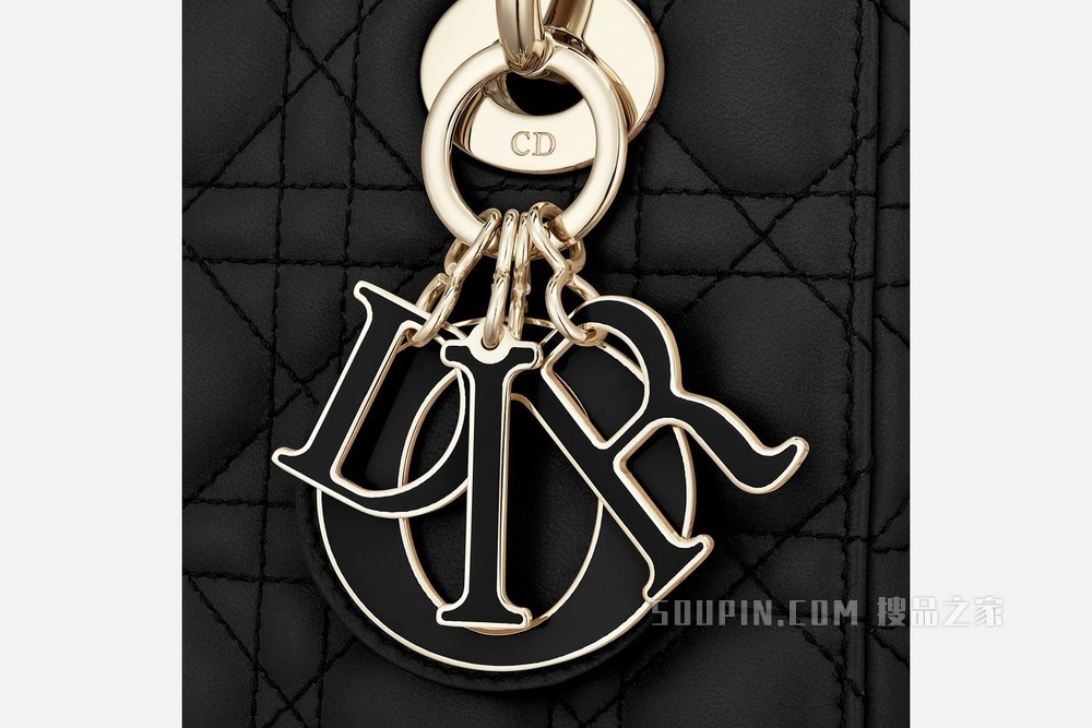 Lady Dior My ABCDior 手袋 黑色羊皮革藤格纹