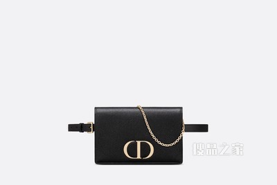 30 Montaigne 二合一手拿包 黑色粒面牛皮革