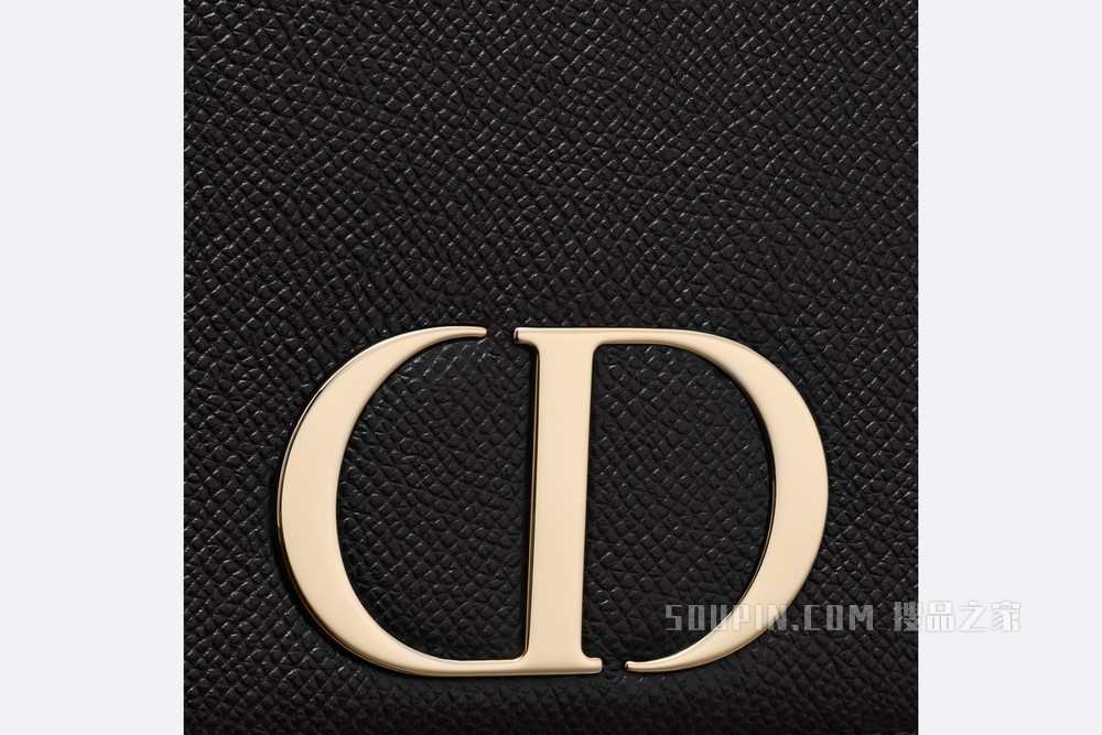 30 Montaigne 二合一手拿包 黑色粒面牛皮革