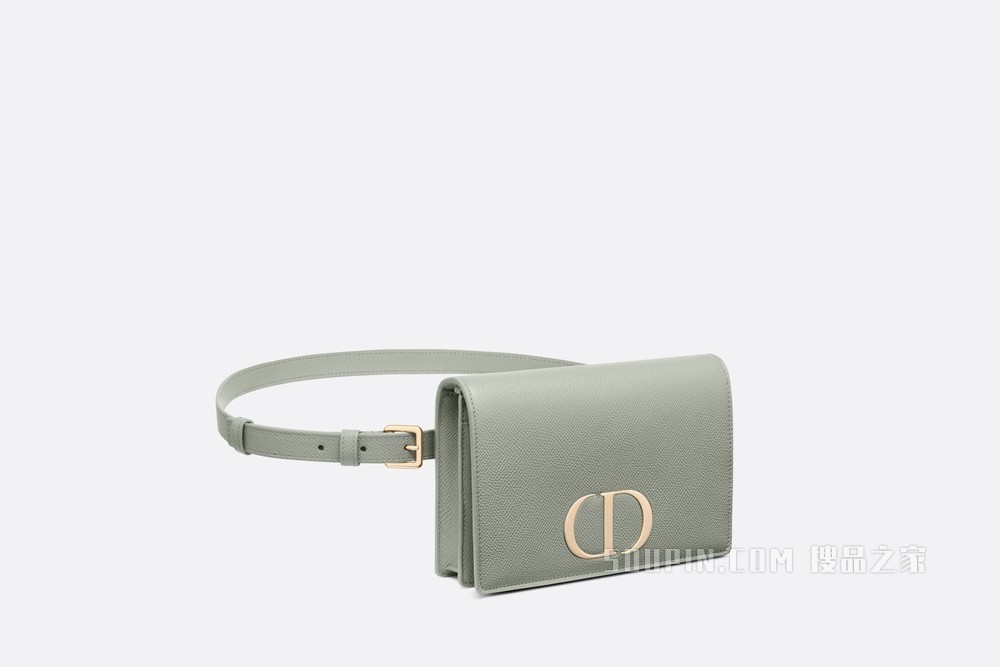 30 Montaigne 二合一手拿包 灰色粒面牛皮革