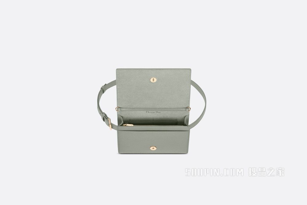 30 Montaigne 二合一手拿包 灰色粒面牛皮革