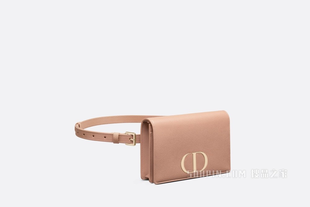 30 Montaigne 二合一手拿包 玫瑰粉色粒面牛皮革