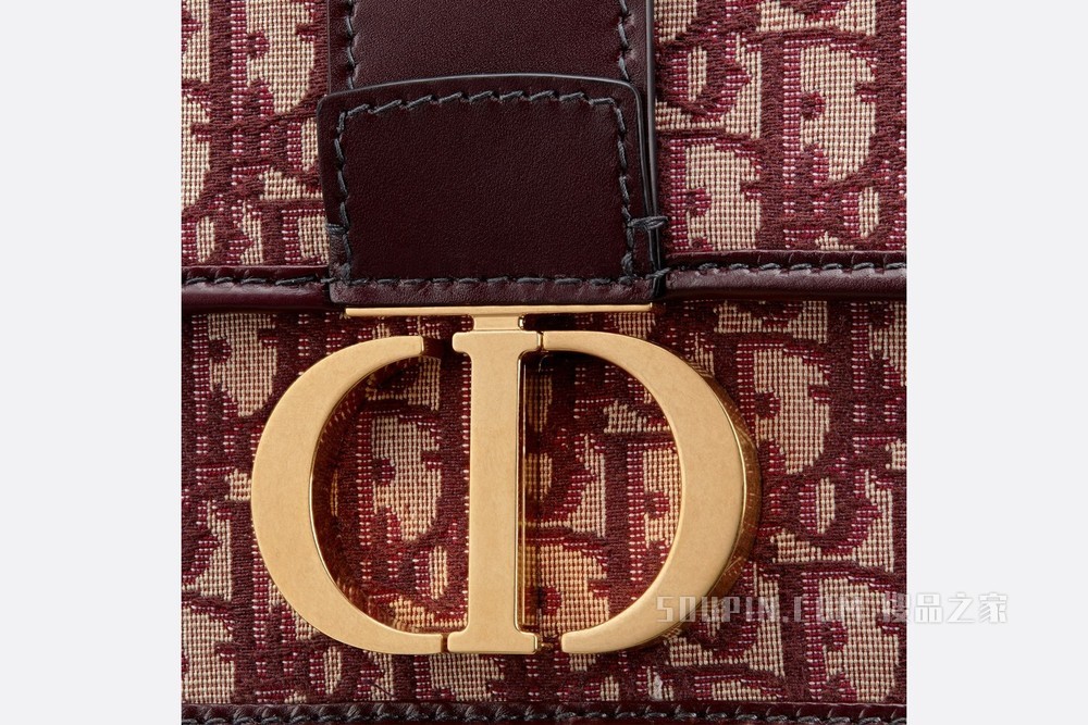 30 Montaigne 手袋 酒红色提花 Oblique 印花