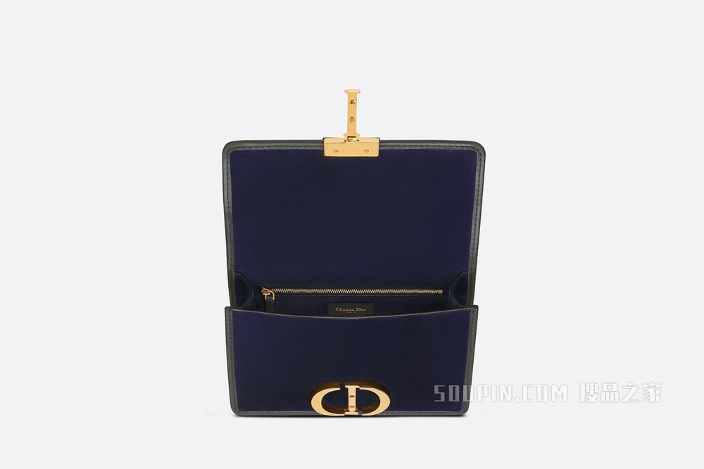 30 Montaigne 手袋 蓝色绒面牛皮革