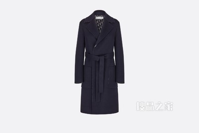 大衣 蓝色双面羊毛混纺