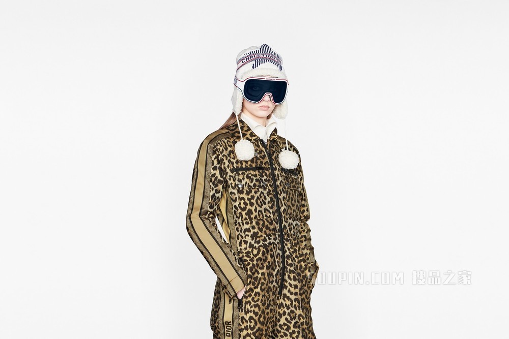 DiorAlps 一体式滑雪服 米色绗缝科技面料 Mizza 图案