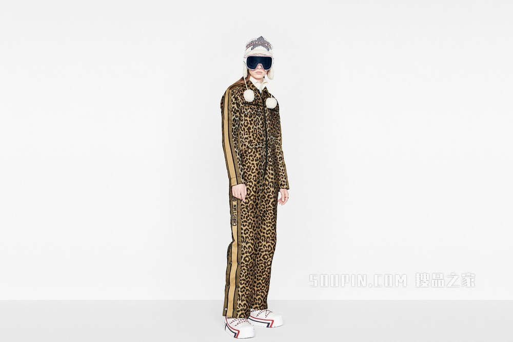 DiorAlps 一体式滑雪服 米色绗缝科技面料 Mizza 图案