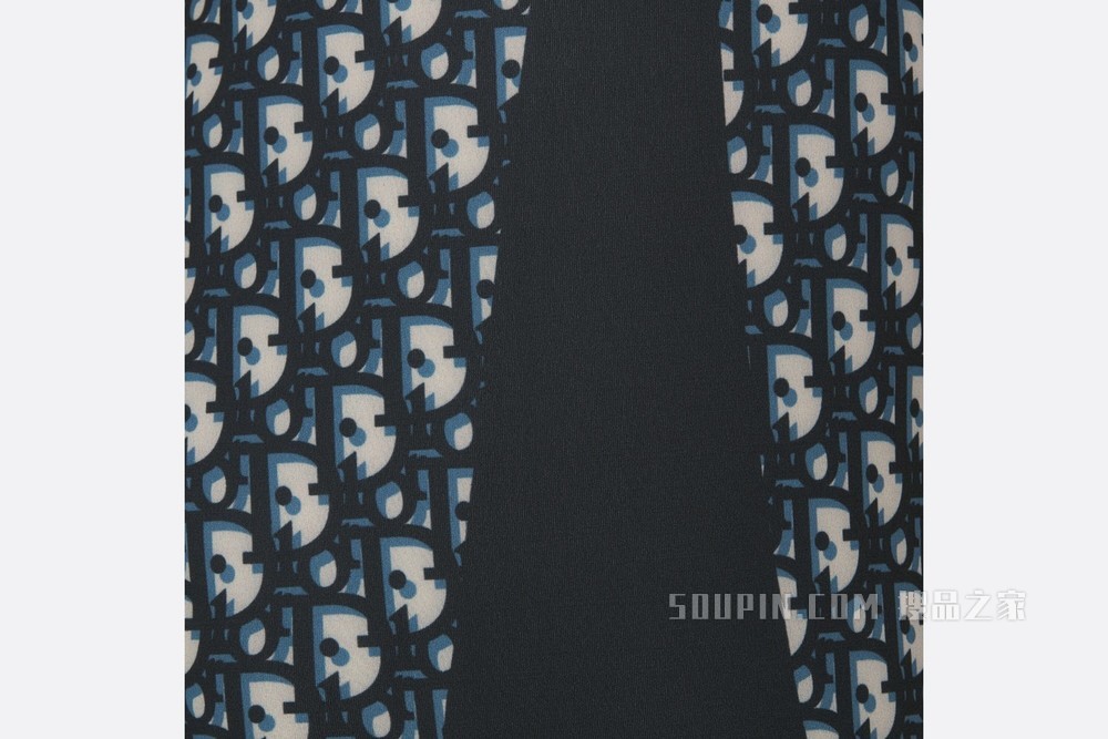 紧身裤 蓝色平纹针织科技面料 Oblique 印花