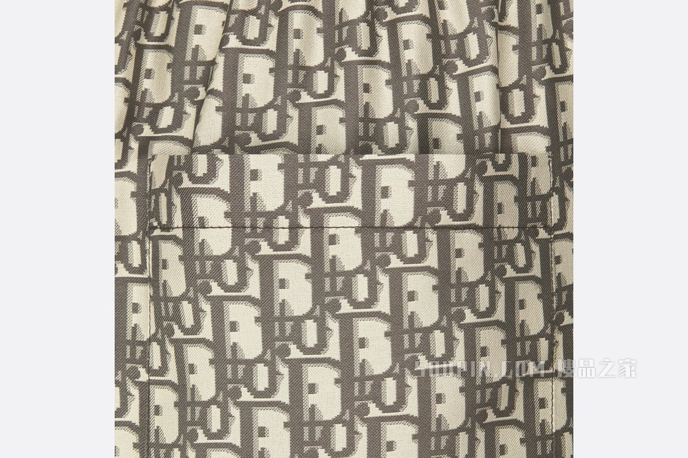 Dior Chez Moi 长裤 灰色桑蚕丝斜纹面料 Oblique 印花