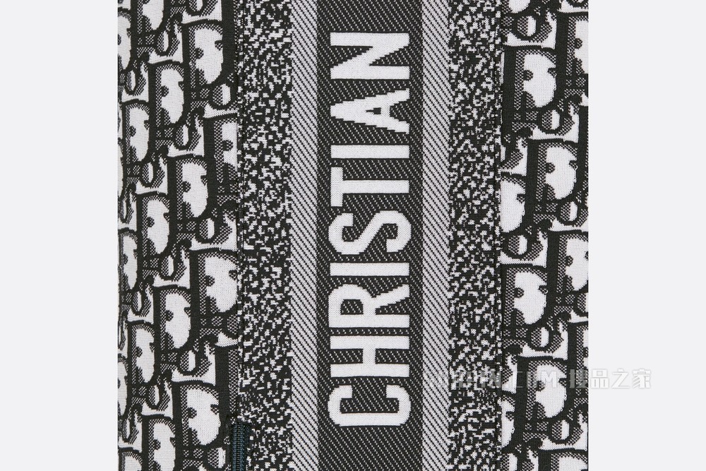 长裤 海军蓝色科技平纹针织面料 Oblique 印花