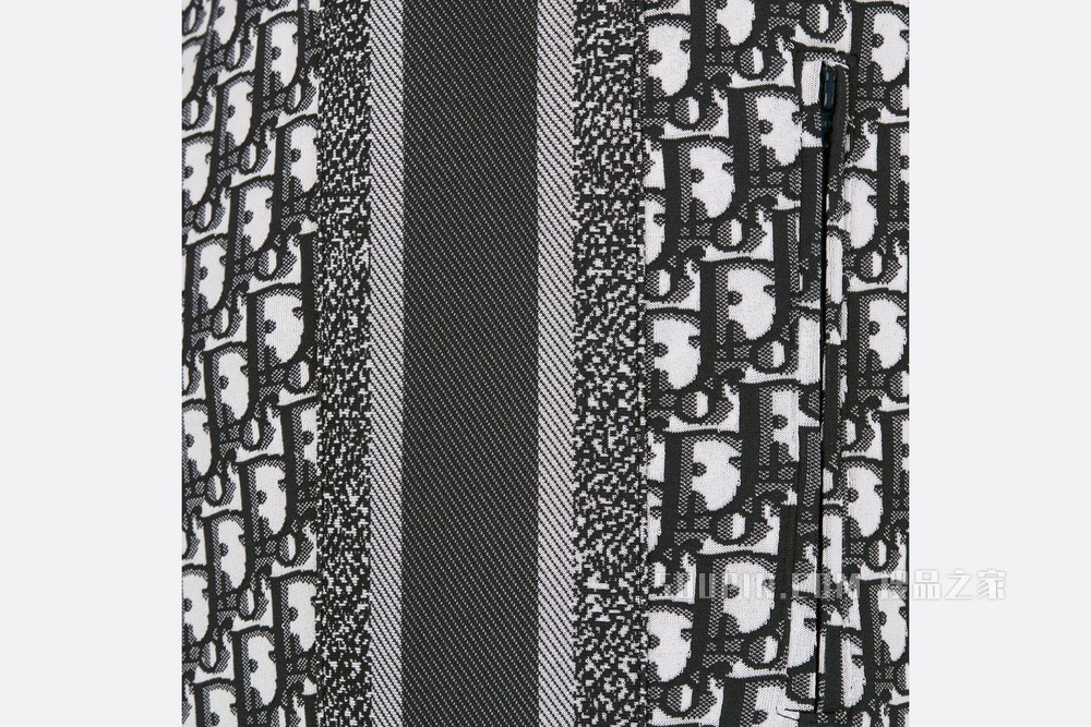 长裤 海军蓝色科技平纹针织面料 Oblique 印花