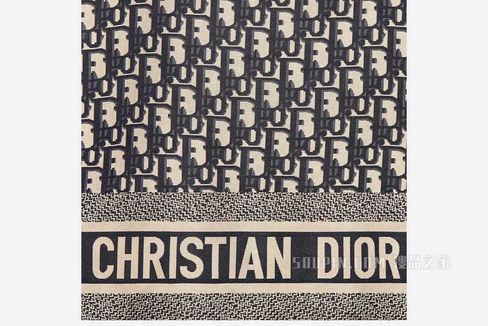 Dior Chez Moi 短袖衬衫 蓝色桑蚕丝斜纹面料 Oblique 印花