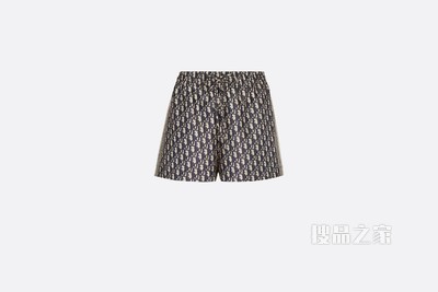 Dior Chez Moi 短裤 蓝色桑蚕丝斜纹面料 Oblique 印花