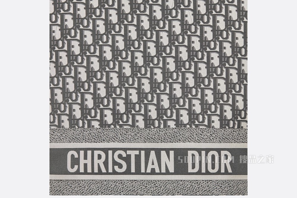 Dior Chez Moi 短袖衬衫 灰色桑蚕丝斜纹面料 Oblique 印花