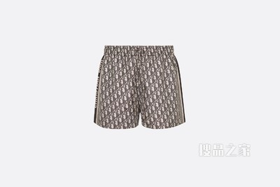 Dior Chez Moi 短裤 灰色桑蚕丝斜纹面料 Oblique 印花