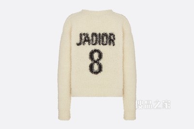针织衫 米白色绒面面料“J'Adior 8”图案