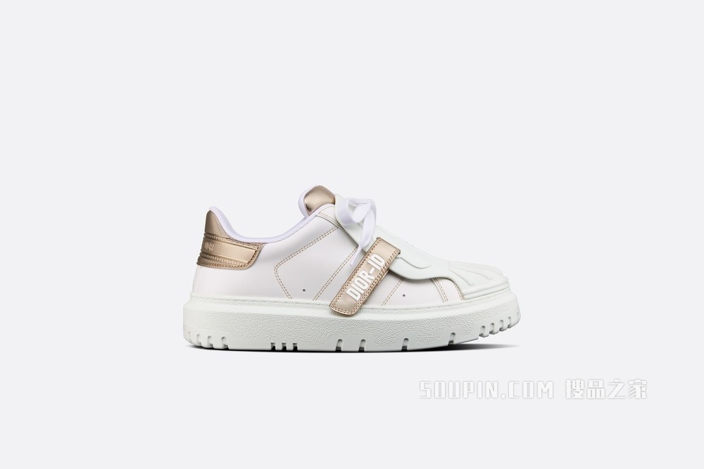 Dior-ID 运动鞋 白色和金色牛皮革
