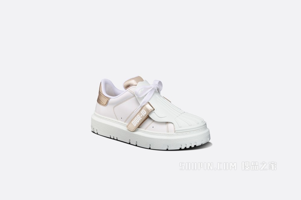 Dior-ID 运动鞋 白色和金色牛皮革