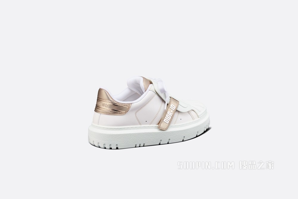 Dior-ID 运动鞋 白色和金色牛皮革