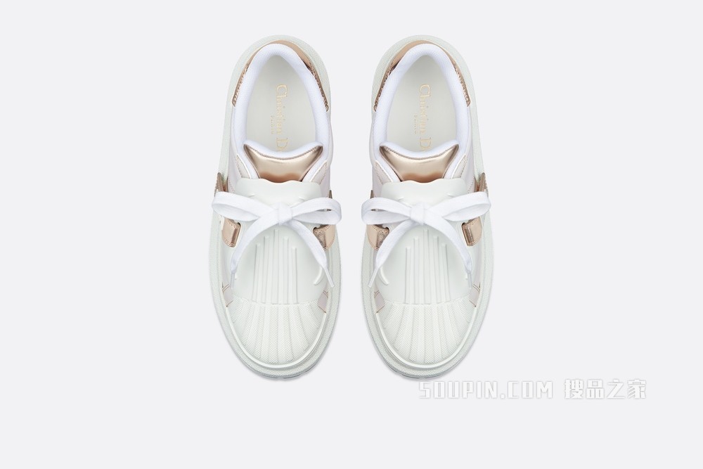 Dior-ID 运动鞋 白色和金色牛皮革