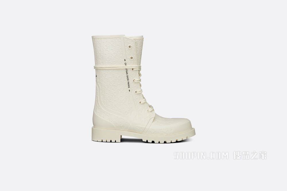Diorcamp 及踝靴 白色纹理橡胶 Oblique 印花