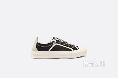 Walk'n'Dior 运动鞋 黑色帆布和白色绒面牛皮革