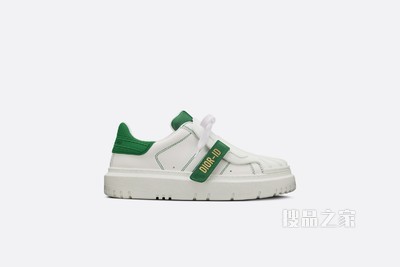 Dior-ID 运动鞋 白色和绿色牛皮革和橡胶