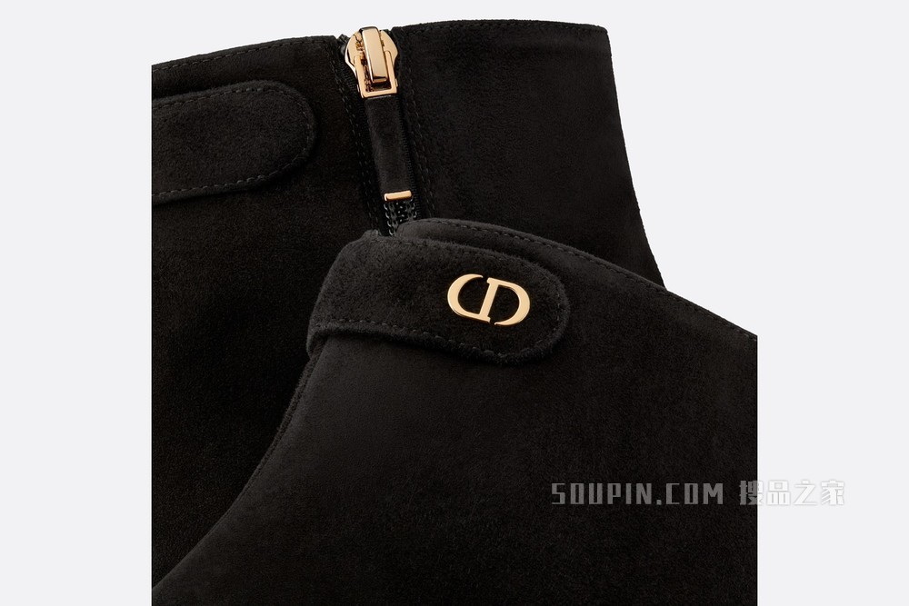 Dior Attract 高跟及踝靴 黑色绒面羊皮革