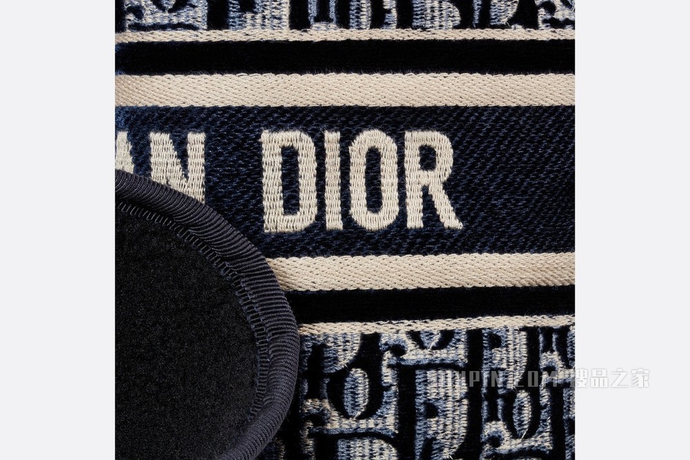 Dior Chez Moi Dior Granville 及踝靴 蓝色天鹅绒 Oblique 印花